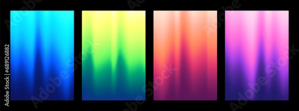 Fototapeta Set of Colorful Wavy Gradient Mesh Cover Designs. Abstract Vector Illustration without Transparency.