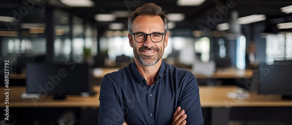 Fototapeta portrait of a startup ceo businessman inside his working place