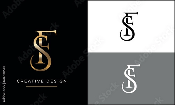 Obraz Alphabet letters SF or FS logo monogram