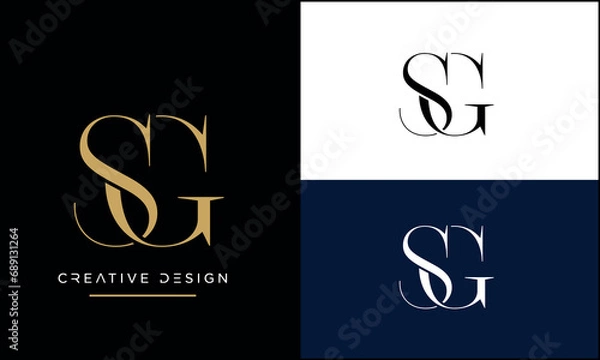 Obraz Alphabet letters icon logo SG or GS monogram