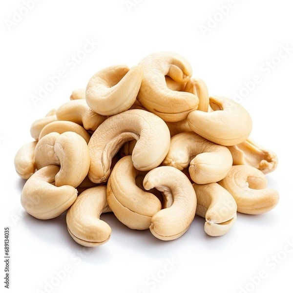 Fototapeta Professional food photography of Cashew nuts, isolated on white background,  Cashew nuts isolated on white background