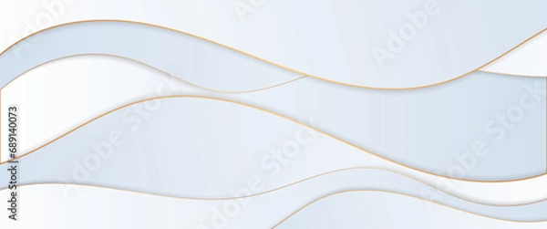 Fototapeta White and gold vector minimalist simple abstract geometric background Minimalist modern graphic design element cutout style concept for banner, flyer, card, or brochure cover