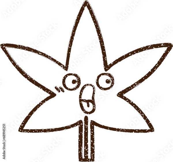 Fototapeta Cannabis Leaf Charcoal Drawing