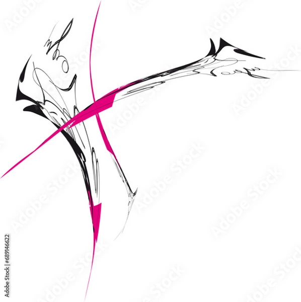 Fototapeta Contemporary vector art. Abstract composition, minimalist style. Abstract drawing, cover, sticker, print, logo