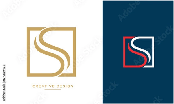 Obraz SS or S Alphabet letters logo monogram