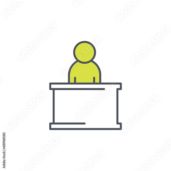 Obraz Vector sign of the employee symbol isolated on a white background. icon color editable.