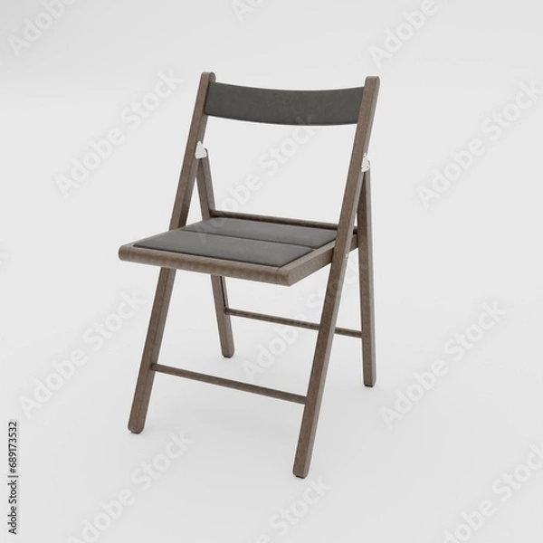 Fototapeta 3d rendering modern brown chair on white background isolated.
