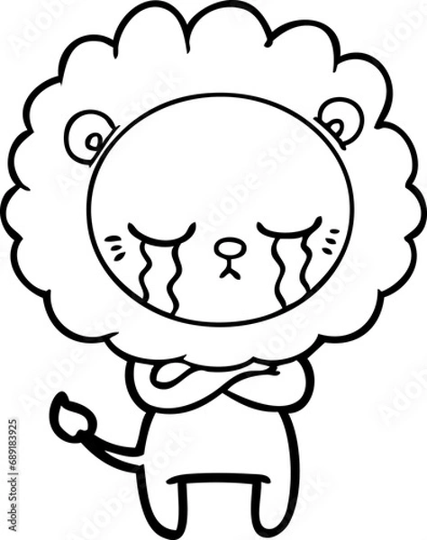 Obraz crying cartoon lion