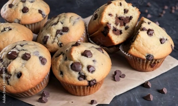 Fototapeta Chocolate Chip Muffins