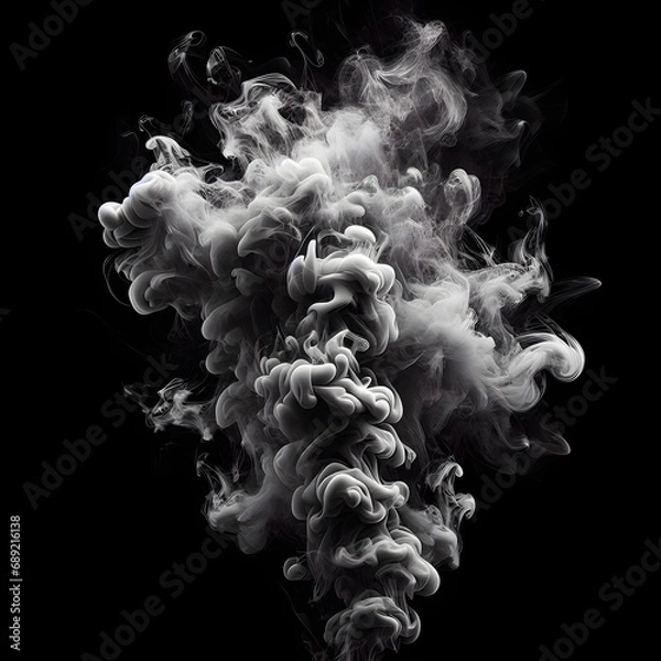 Obraz white smoke against a black background