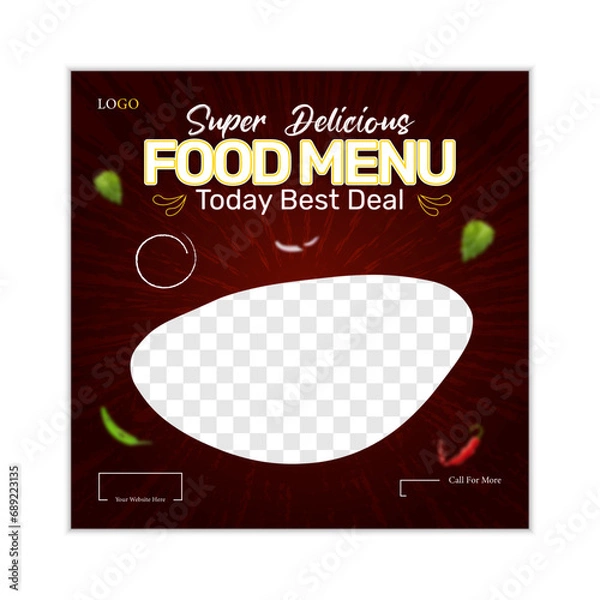 Obraz Vector food social media promotion banner post design template