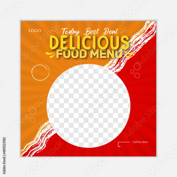Obraz Vector food social media promotion banner post design template