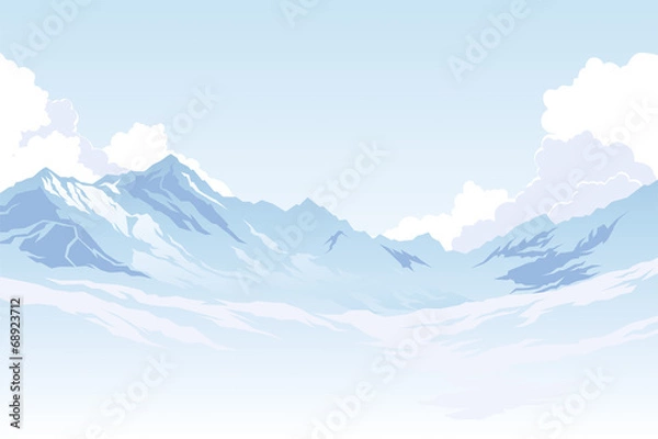 Fototapeta Mountains in the background of the sky with clouds
