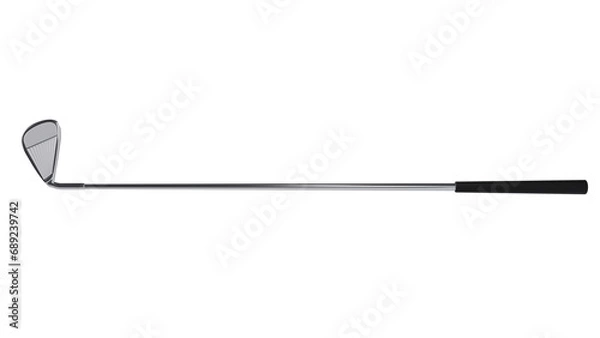 Fototapeta Metal golf club stick isolated on transparent and white background. Golf concept. 3D render