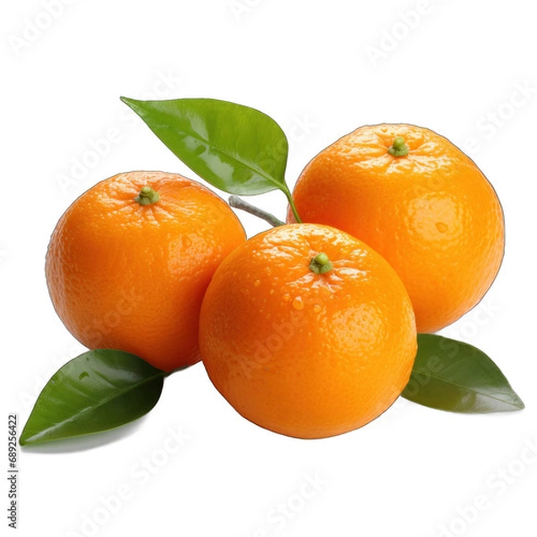 Fototapeta Tangerines isolated on transparent background