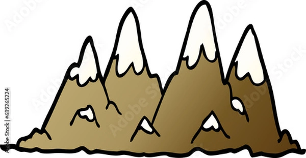 Fototapeta cartoon doodle mountain range