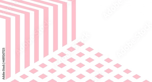 Obraz A Pink and White Geometric Pattern on a White Background