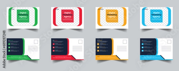 Fototapeta Modern Creative Corporate Post Card Template, Vector Template for Opening Invitation Editable, Professional Business Postcard Design, Event Card Design, Invitation Design, Direct Mail EDDM Template