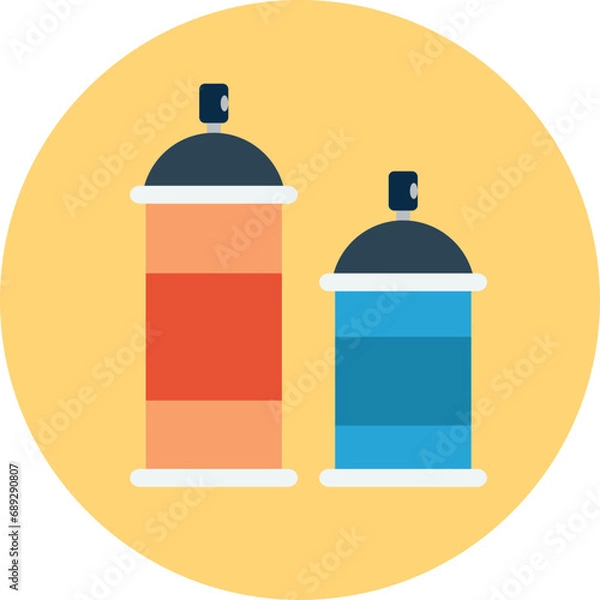 Obraz illustration of a spray can with a brush