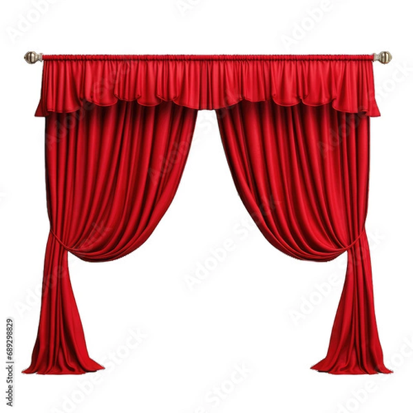 Fototapeta Red curtain element PNG format
