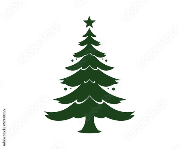 Fototapeta  Christmas tree, modern flat design