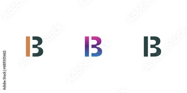 Obraz B3 logo design or 3B creative and modern logo design