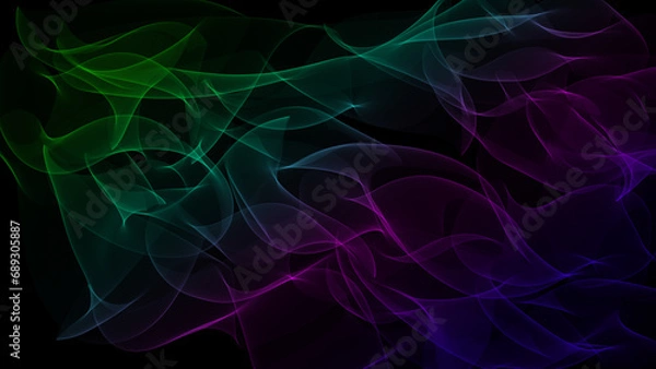Fototapeta Dark abstract background with a glowing abstract waves, abstract background.