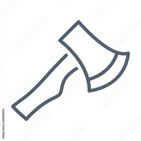 Fototapeta ax line icon, ax cut tool outline icon.simple linear vector image drawing abstract logo icon ax construction tool isolated black on white background