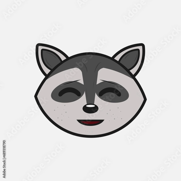 Obraz Vector illustration of a Raccoon with different emotions