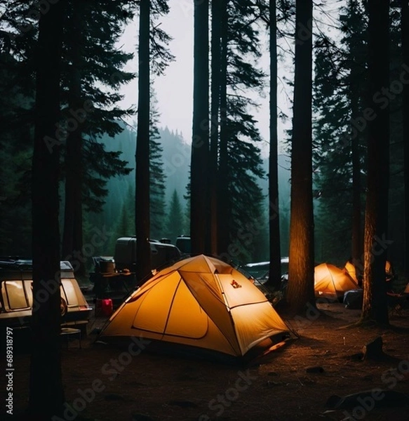 Obraz tent in the forest