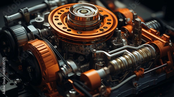 Fototapeta Modern car engine.