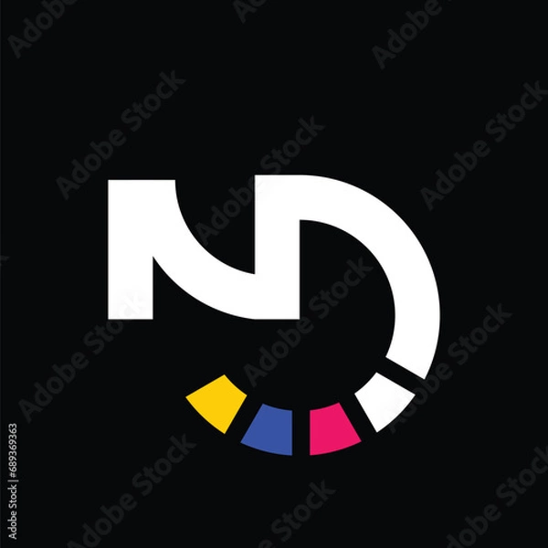 Obraz LETTER ND ICON LOGO TEMPLATE VECTOR