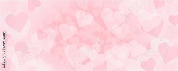 Obraz バレンタインに使えるピンクのハートのベクター背景画像