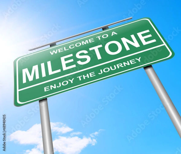 Obraz Koncepcja kamienia milowego.