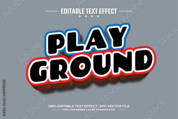 Fototapeta Playground 3D editable text effect template