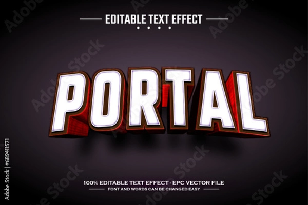 Fototapeta Portal 3D editable text effect template