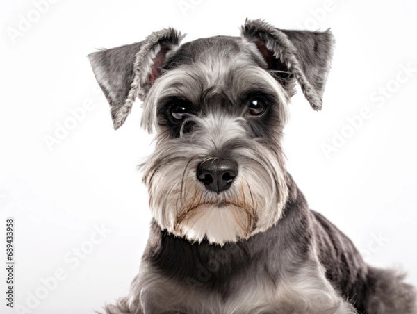 Obraz Miniature Schnauzer Dog Studio Shot Isolated on Clear Background, Generative AI