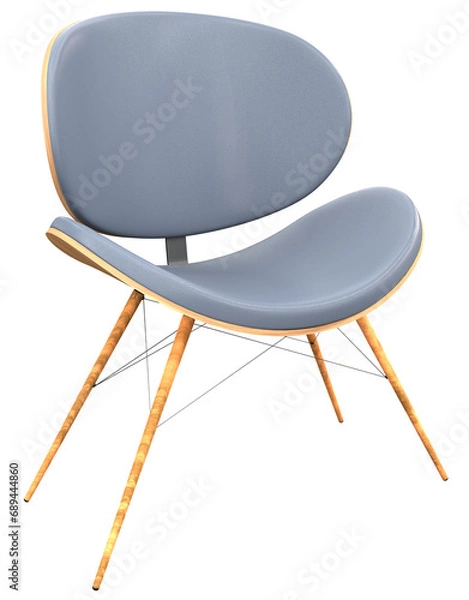Obraz 3d rendering of an Isolated gray modern woodern chair.