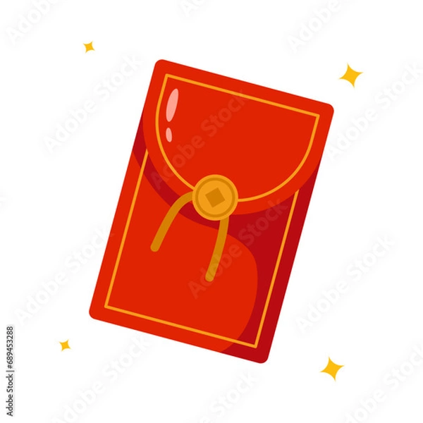 Fototapeta Chinese Red Packet Flat Design Illustration Vector Isolated on a White Background.