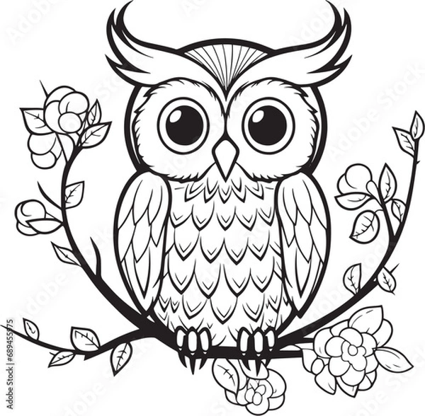 Obraz owl sitting on branch	