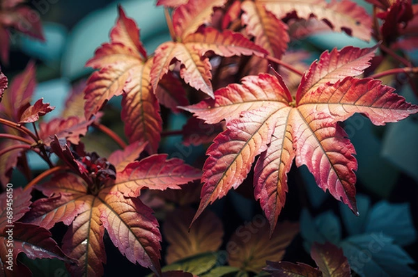 Obraz red maple leaves in autumn