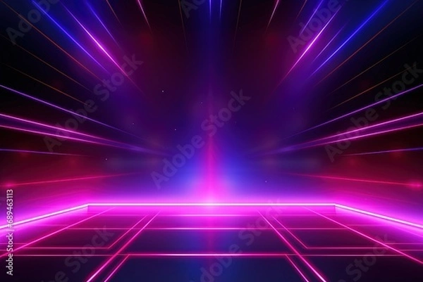 Fototapeta Party Pulse Abstract Neon Waves Fantastic Fusion Neon Lightscape,Neon Dance Floor Background