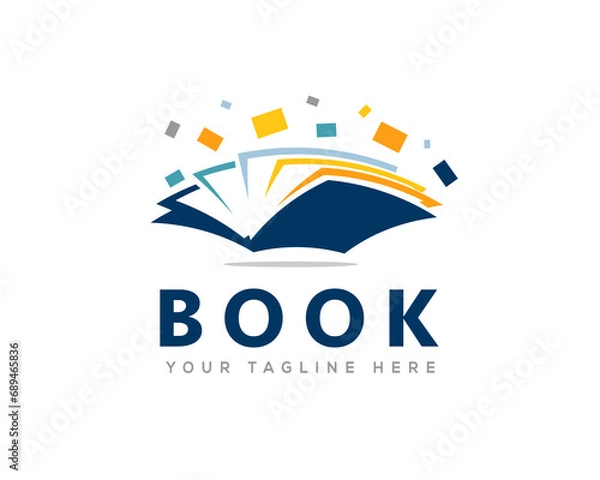 Obraz book source pixel data logo icon symbol design template illustration inspiration