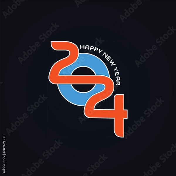 Obraz Happy New Year 2024 vector template design.