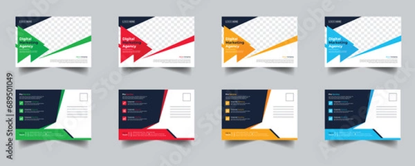 Fototapeta Modern Creative Corporate Post Card Template, Vector Template for Opening Invitation Editable, Professional Business Postcard Design, Event Card Design, Invitation Design, Direct Mail EDDM Template
