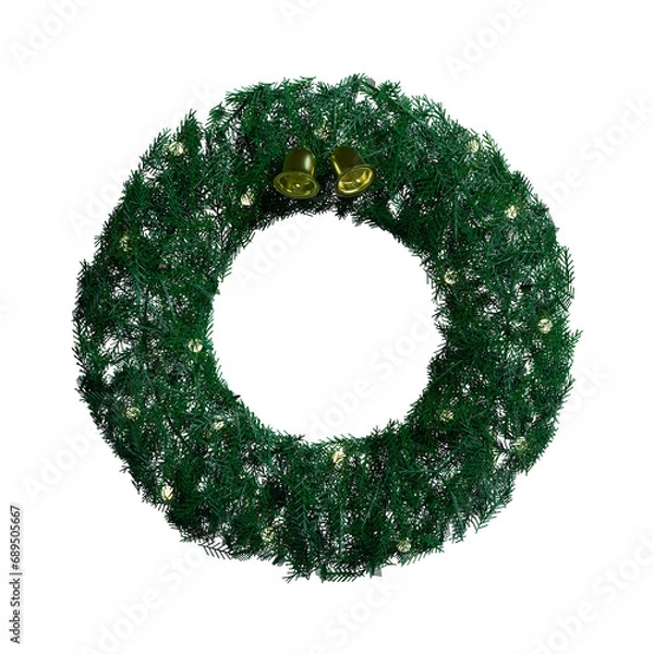 Obraz christmas wreath isolated on white , 3d render