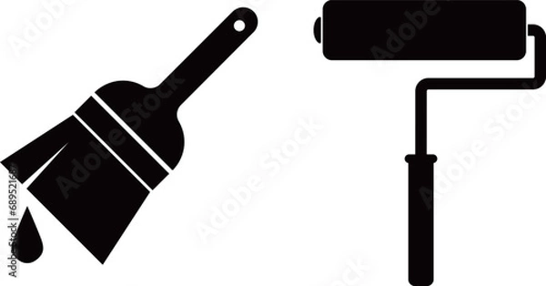 Fototapeta ペイントローラー　ハケ　アイコン