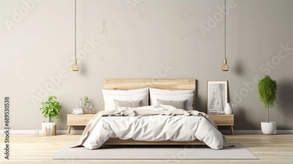 Fototapeta Elegant minimalist bedroom design