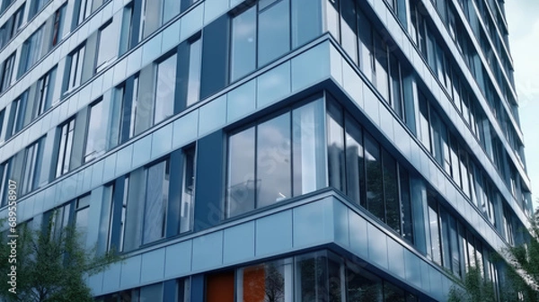 Obraz Office building with many window, outside view photo