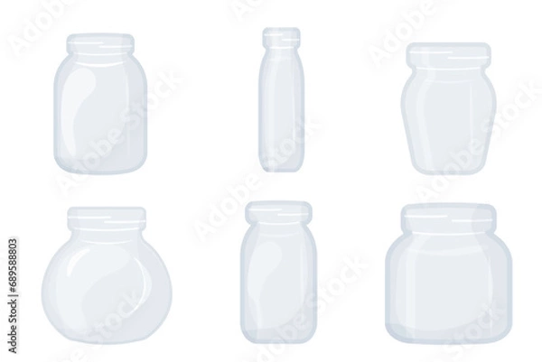 Fototapeta Set of empty cans of different sizes